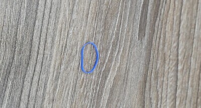A light blue rubber band