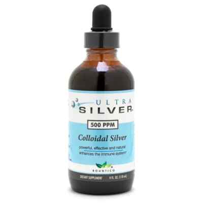 Colloidal Silver Mineral Supplement for the Immune System, 500 PPM, 4 oz Glass