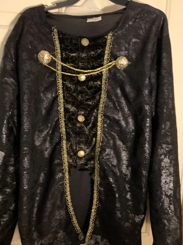 NUEVO Disfraz Totally Ghoul "Count" Adulto Camisa Capa Pantalones Jabot OSFM Negro y Dorado Foto 3 de 4