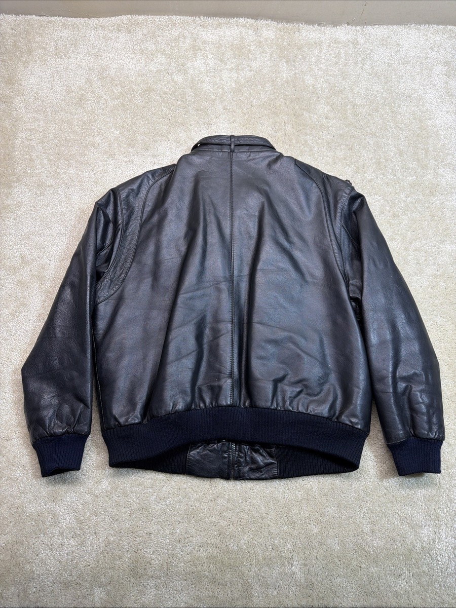 Vintage Members Only Iconic Racer Leather Jacket Mens 40 Black