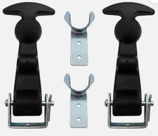 QWORK 2Packs 4.7 inch T-Handle Draw Latches with Brackets, Rubber Flexible Hood
