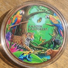 Amazon Rainforest Nat. Wonders Colorized 5oz ADVP Copper .999 in Acrylic Capsule