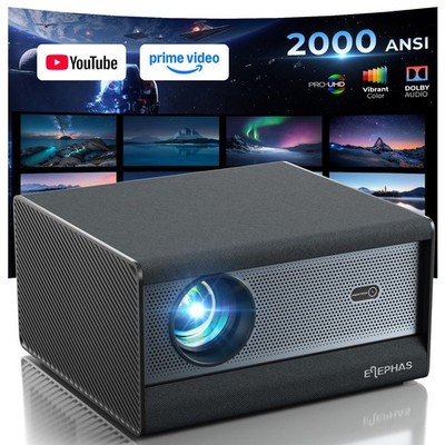 ELEPHAS Smart 4K Supported Projector with WiFi & Bluetooth for Home Black-561