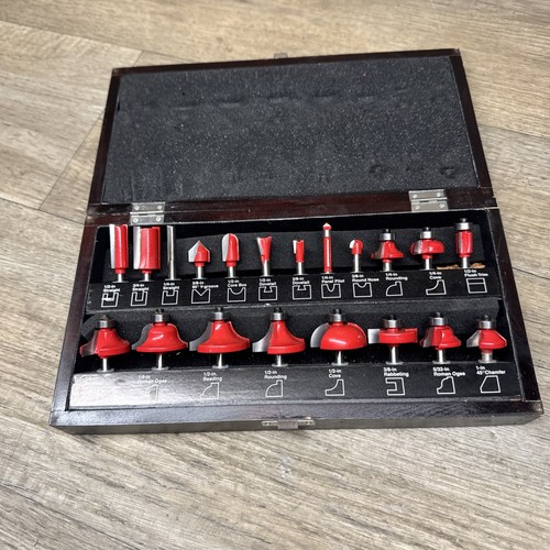 CRAFTSMAN 75th Anniversary 20 Piece ROUTER BIT SET w/ Wooden Case ...