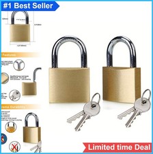 Solid Brass Keyed Padlock 40mm 2 Pack Hardened Steel Shackle 4 Pin Cylinder