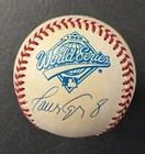 JAVY LOPEZ AUTOGRAPHED RAWLINGS  1995 WORLD  SERIES BASEBALL ATLANTA BRAVES