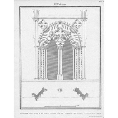 CAMBRIDGESHIRE Ely Cathedral Arch in Old Part of the Presbytery old print 1808