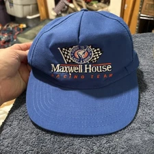 Vintage Maxwell House Rasing Team Hat Osfm Blue SnapBack