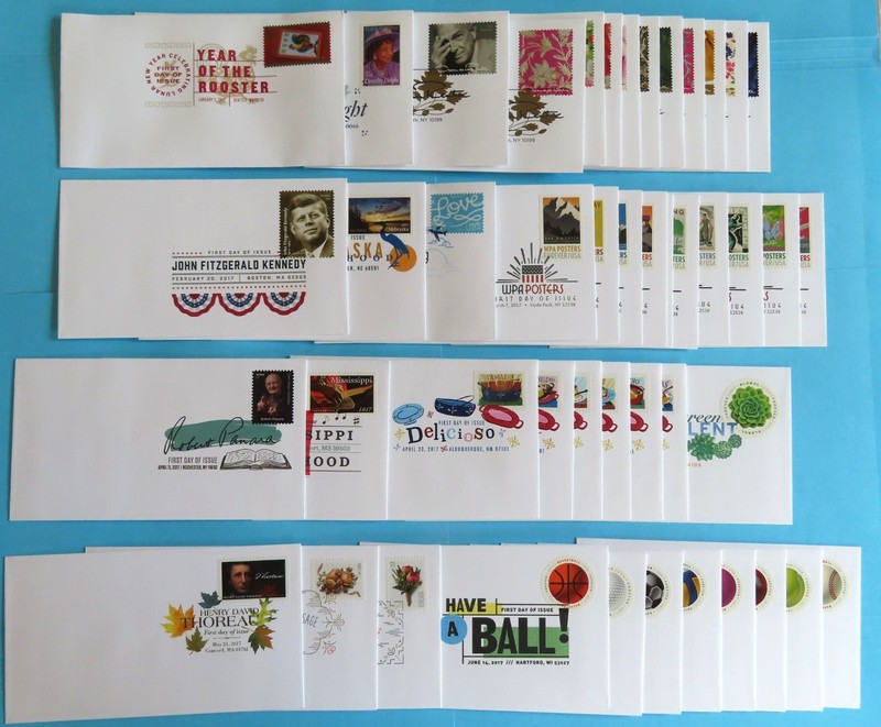Digital Color Postmark Set of 100 DCP of 2017 Commemoratives FDC