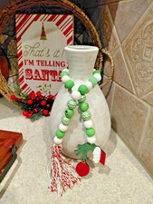 THE GRINCH CHRISTMAS GREEN DECORATIVE WOODEN GLASS BEAD ROPE HAND MADE GIFT 6