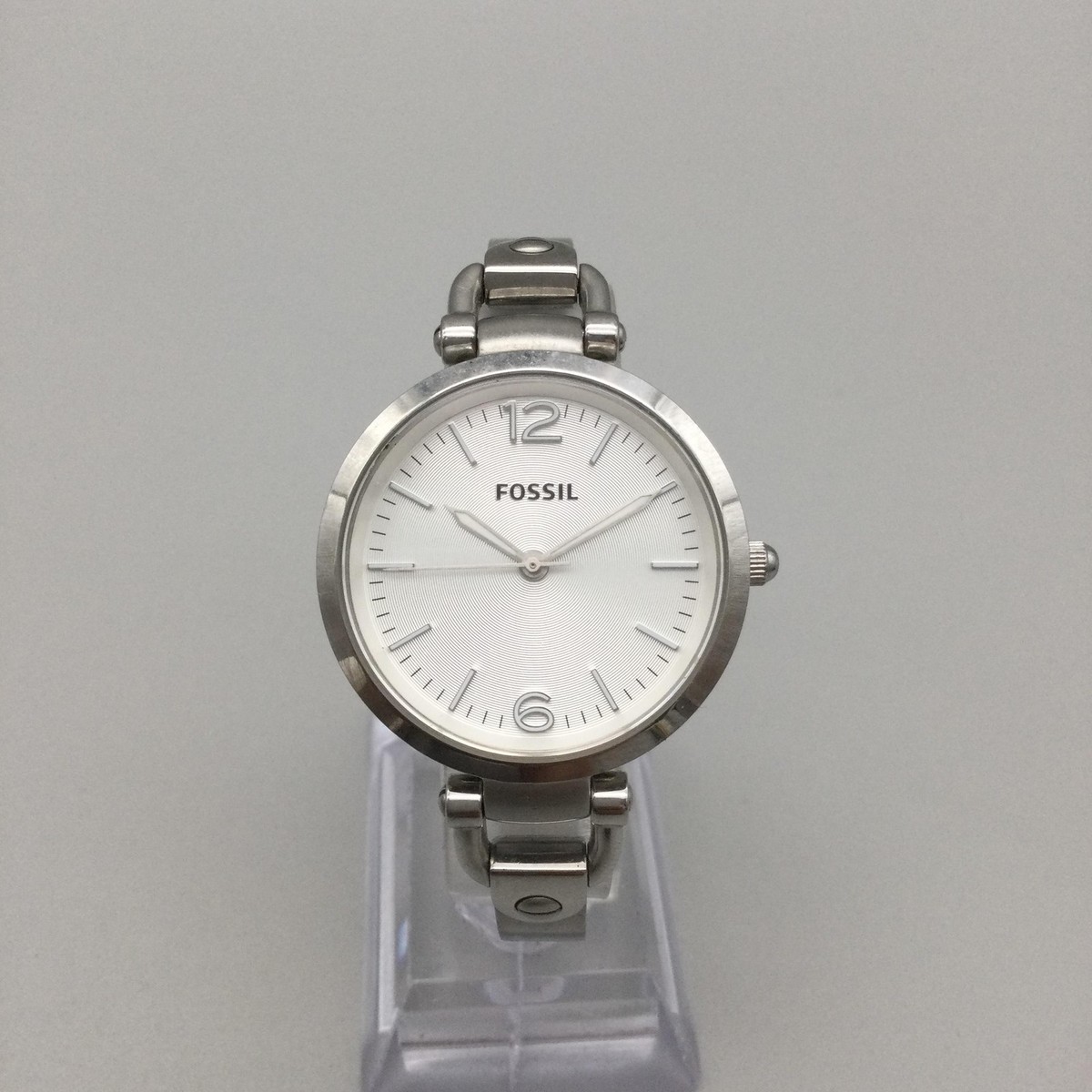 Fossil Georgia Womens Watch 32mm Silver Tone Stainless ES3083 New 