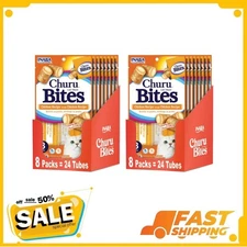 INABA Churu Bites For Cats, Churu Filled Soft Baked, 0.35 oz | 48 Tubes, Chicken