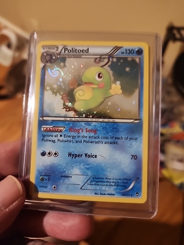 Politoed 18/111 Cosmos Holo BLEED - XY: Furious Fists NM HD GALAXY SWIRL  VARIANT