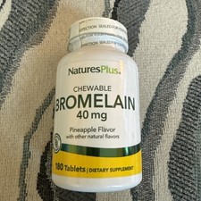 NaturesPlus Chewable Bromelain 40mg Natural Proteolytic Enzyme 180 Ct Exp 8/27