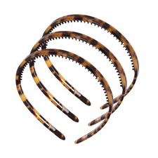 3 PCS Thin Acetate Tortoise Shell Fashion Headbands With Teeth Non Slip Band