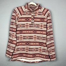 Ariat Real Comfort Southwestern Aztec Print Sweatshirt M Red Brown Fleece Casual