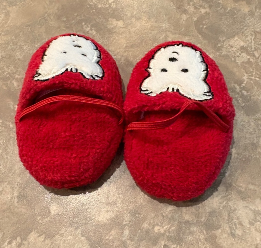 SAOLA Pigiama American Girl Coconut rosso cane faccia pantofole RITIRATO 2013 SOLO PANTOFOLE