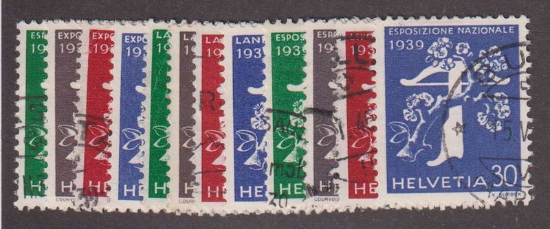 E7710: Switzerland #256-267 Used, VF, Sound; CV $75