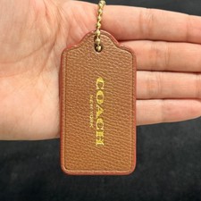 3" Modern Coach Leather Key Fob Keychain Hang Tag Hangtag