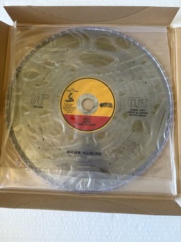 DeWalt DWA7747 Metal Cutting Saw Blade 66T 14" Diameter 1" Arbor 1800 RPM! - Picture 2 of 3