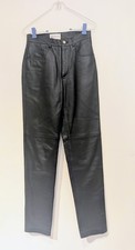 Hugo Buscati Vintage Genuine Leather Pants Women's 2 Mid Rise Lined Black Y2K