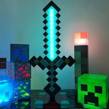 Minecraft Diamond Sword LED Night Light, RGB Rechargeable Laser Sword Lamp TOY