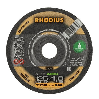 10 x RHODIUS Extradünne Trennscheibe XT15 ACCU BOX Ø 125 mm