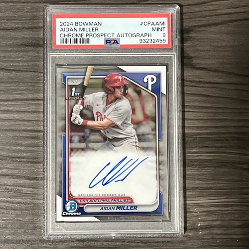 2024 Bowman Chrome Aidan Miller Prospect 1st Auto Autograph #CPA-AMI PSA 9 - Picture 1 of 2