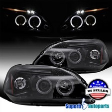 Fits 1999-2000 Honda Civic Halo Projector Headlights Led Tube Glossy Black Smoke Fits 1999-2000 Honda Civic Halo Projector Headlights Led Tube Glossy Black Smoke