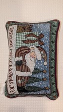 Vintage Santa Claus Doll Sleeping Tapestry Christmas Pillow 16 x 11 x 4