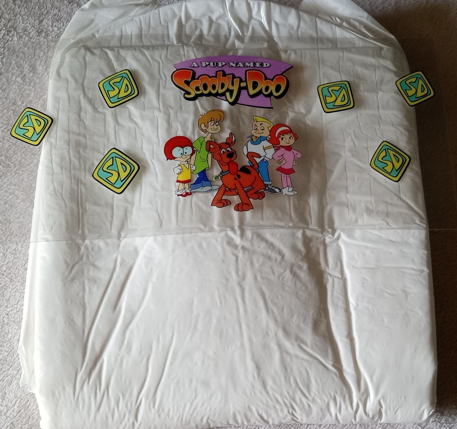 Mega adult disposable ABDL diaper-A Pup Named Scooby Doo READ DESCRIPTION FULLY