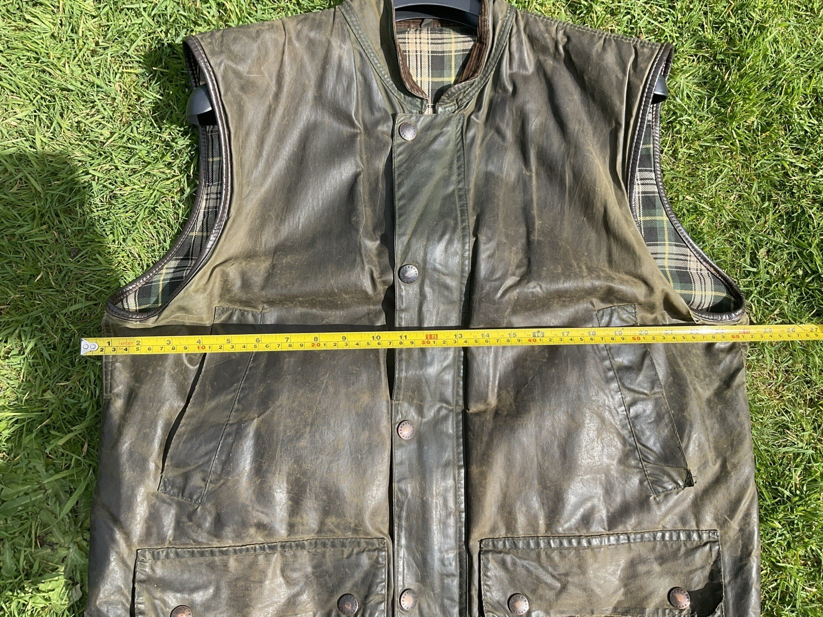 Barbour Westmorland Waxed Gilet Jacket Men’s Olive Green Vintage 1990s? Large image 10