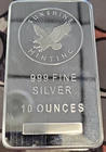 10 oz .999 fine silver bar from sunshine minting