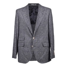 BRUNELLO CUCINELLI MEN'S DENIM CHECK WOOL BLEND SUIT MSRP 7095