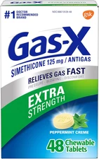 Extra Strength Chewable Gas Relief Tablets with Simethicone 125 Mg, Peppermint C