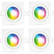 4x Deckenstrahler Spot eckig weiß SMART LED Lampe RGB Deckenlampe Einbauleuchte