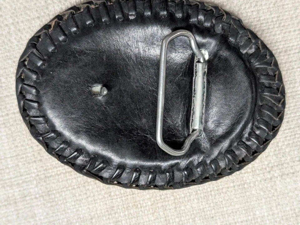 Hebilla de cinturón vintage COWHAIR ARTESANAL cuero de vaca WESTERN rodeo Foto 2 de 4
