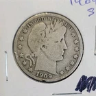 1909 Barber Half Dollar 50C Silver Circulated  0.9 Fine Silver  #307