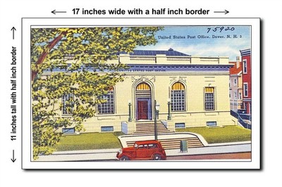 New Hampshire 1940s - United States Post Office, Dover, N.H. - 11x17 Poster