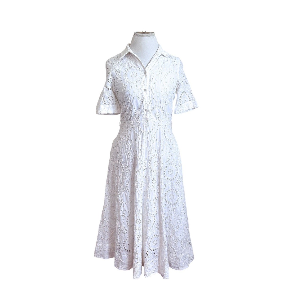 Zara Embroidered Eyelet Euro Summer Coastal Midi Dress Size L White Fit Flare | eBay Zara Embroidered Eyelet Euro Summer Coastal Midi Dress Size L White Fit Flare | eBay
