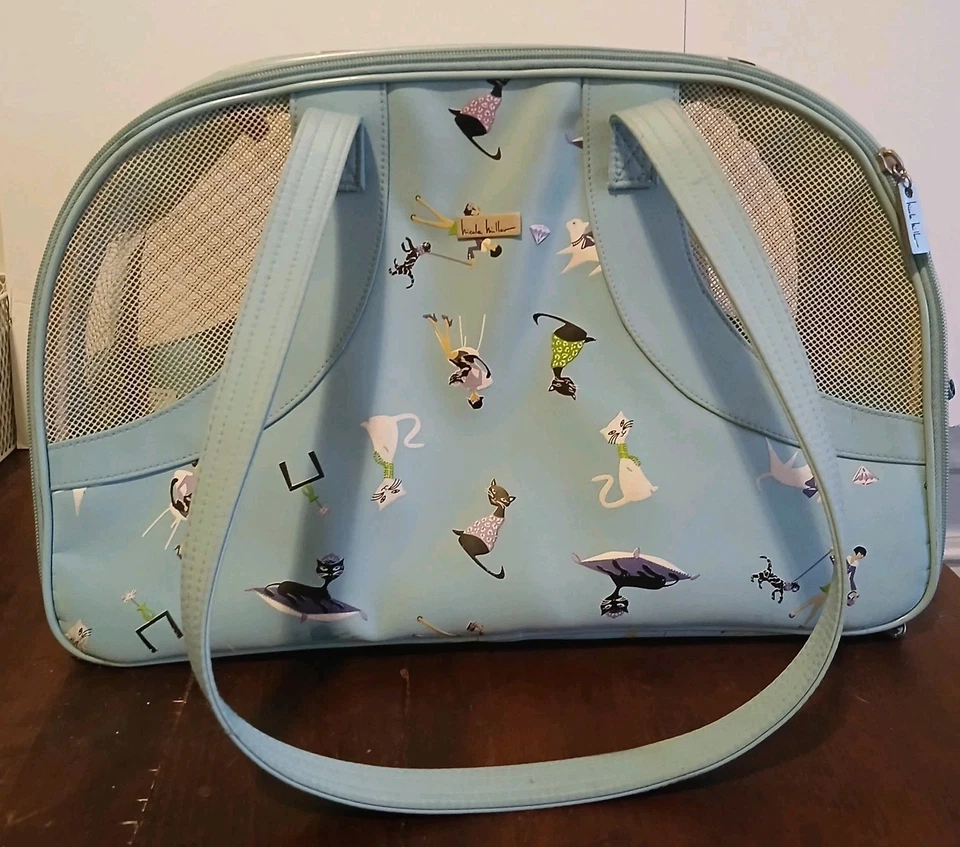 Bolso blando Nicole Miller Pet Carrier BkPk Best In Show Gato o animal pequeño verde Foto 2 de 4