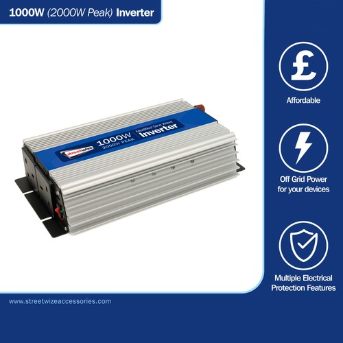Power Inverter 1000-2000 Watt AC/DC + USB Outlet Camping Vehicle Campervan Boat - Picture 7 of 7