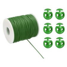 1pcs 54.7 Yard Synthetic Rubber Cord Kit with 6pcs Plastic Cord Locks, Green