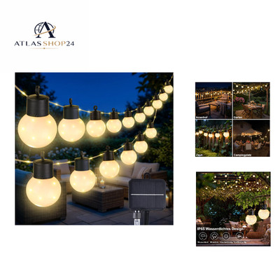 Solar Fairy Lights Outdoor 6.8m 215 LED 8 Modes G50 Bulbs IP6