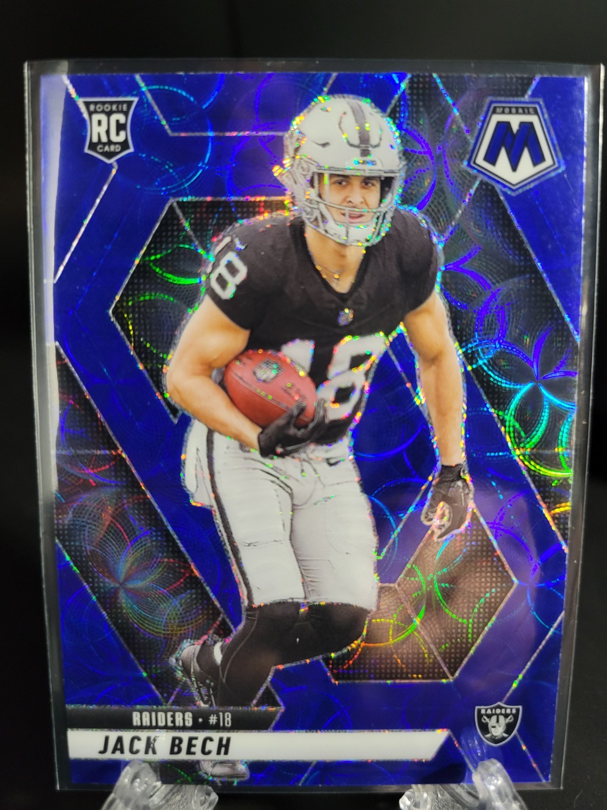 2025 Panini Mosaic- Rookies Jack Bech Blue Scope #349 (RC) Raiders