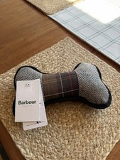 New Barbour Dog Bone Toy Tartan Herring $30 MSRP Squeaky