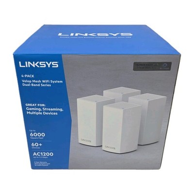 Linksys Velop AC1200 Mesh WiFi System 4-Pack Dual-Band Router Nodes 60+ Devices