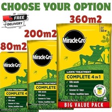 Miracle-Gro Evergreen Complete 4-in-1 Lawn Food Feed Weed & Moss Killer 80-360m2
