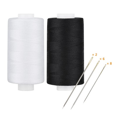 All Purpose Thread Polyester 400 Yards (1 White 1 Black)
