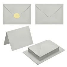 20Pack Light Gray 5x7 Envelopes, A7 Envelopes with Cards Stickers